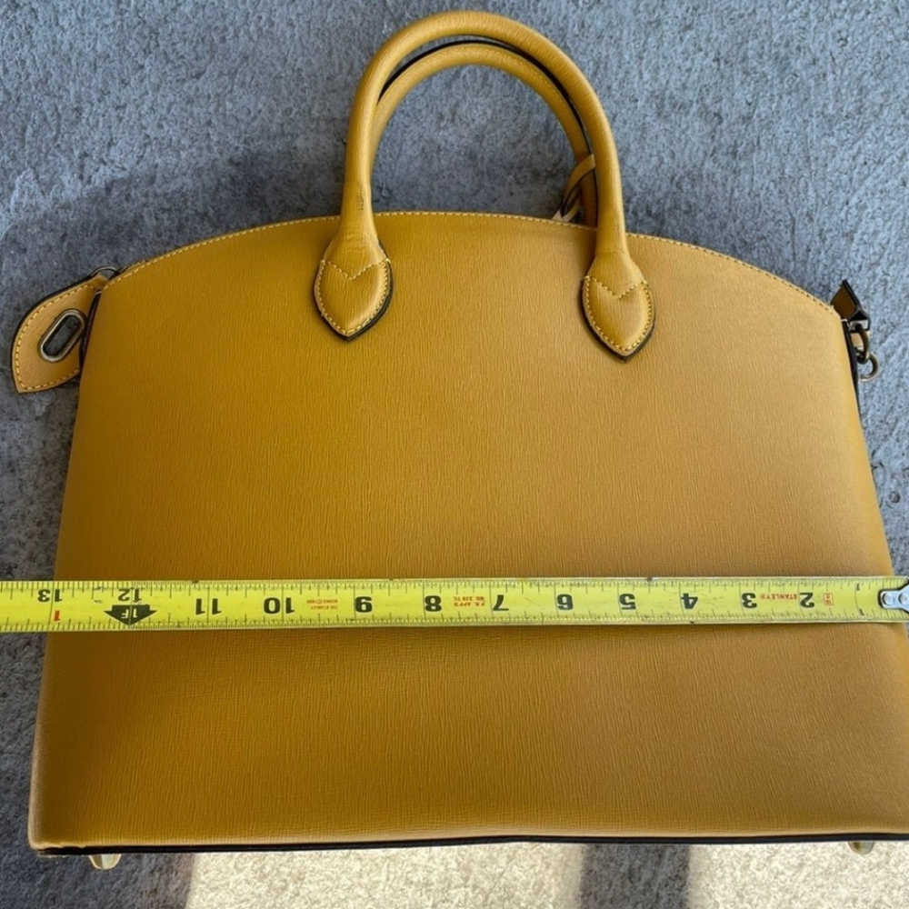 FLOTO MUSTARD YELLOW ITALIAN LEATHER SATCHEL - Picture 4 of 10